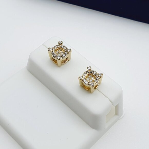 "14K Gold Plated Cubic Zircon Earrings, INUS1BR114 - Picture 5 of 8